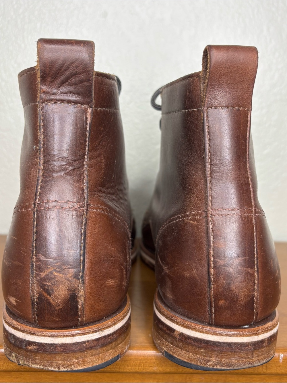 Helm The Zind Mens Brown Leather Lace Up Ankle Boots Size 8.5 Made in USA - Picture 8 of 10